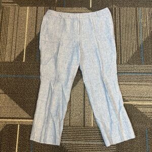 Talbots 18W Linen Pants Trousers Blue